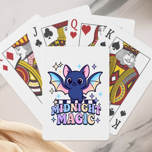 Baralho Bat e Checkerboard do Cute do Halloween do Pastelc (The midnight magic kawaii bat design shines with retro pastel charm.)