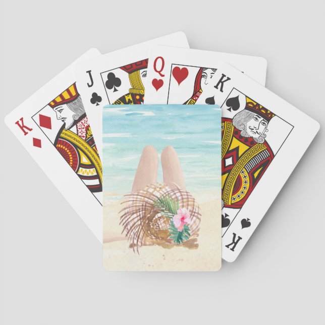 Baralho Beach tocando cartas com beleza balnear (Verso)
