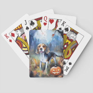 Baralho Beagle de Halloween com Abóboras Assustadoras