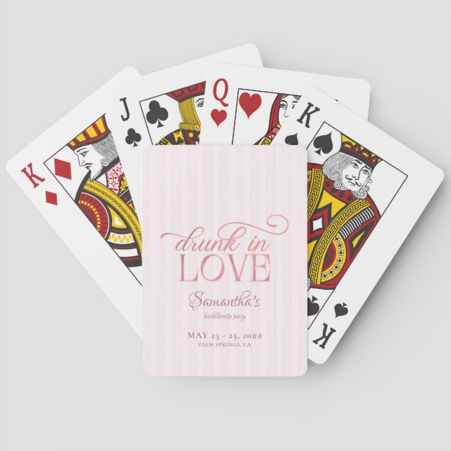 Baralho Bêbado de Amor Torre de Champanhe Rosa Despedida d (Verso)