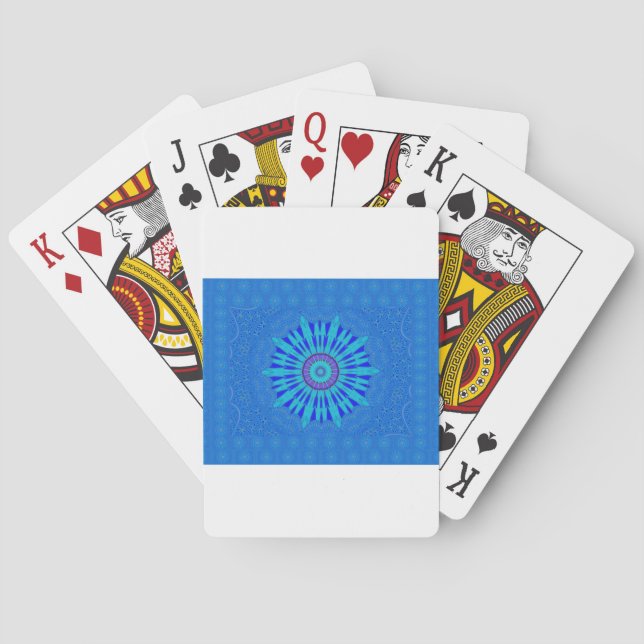 Baralho Bela Arte Impressa de Mandala Azul Real (Verso)