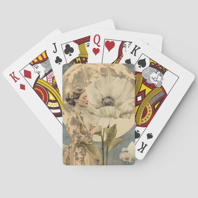 Baralho Bela Lua - Mulher com Flor Branca e Lua (Verso)