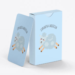 Baralho Bela Moderna Pastel Blue Sheep E Kid Name