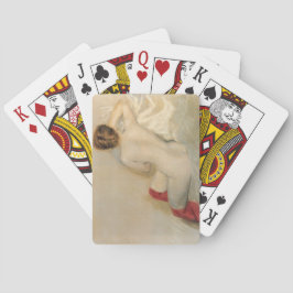 Baralho Belo corpo feminino com estoque vermelho