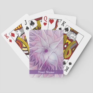 Baralho Belo nome Fractal de Abstrato moderno, Flor Rosa