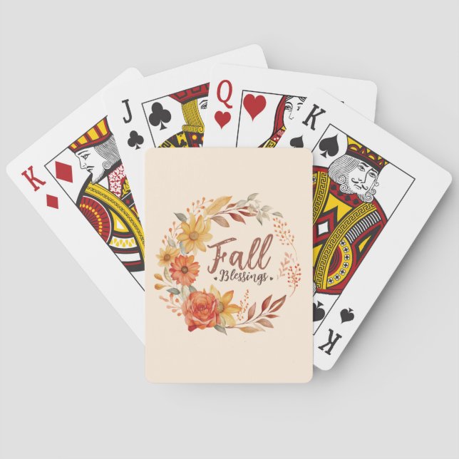 Baralho Bênçãos de Queda - Folhas de outono e Rua Floral (Verso)