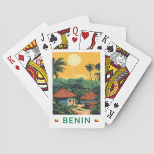Baralho Benin Sunset Illustration Viagem Art Vintage