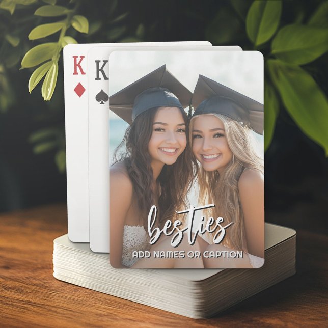 Baralho Besties com Fotografia e Texto Personalizado - Scr (Custom Poker Playing Cards)