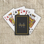 Baralho Black and Gold Personalized Monogram and Name<br><div class="desc">Black and Gold Personalized Monogram and Name Bicycle Playing Cards</div>
