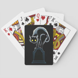 Baralho Black Cat on Tombstone Design Poker Tocando Cartõe