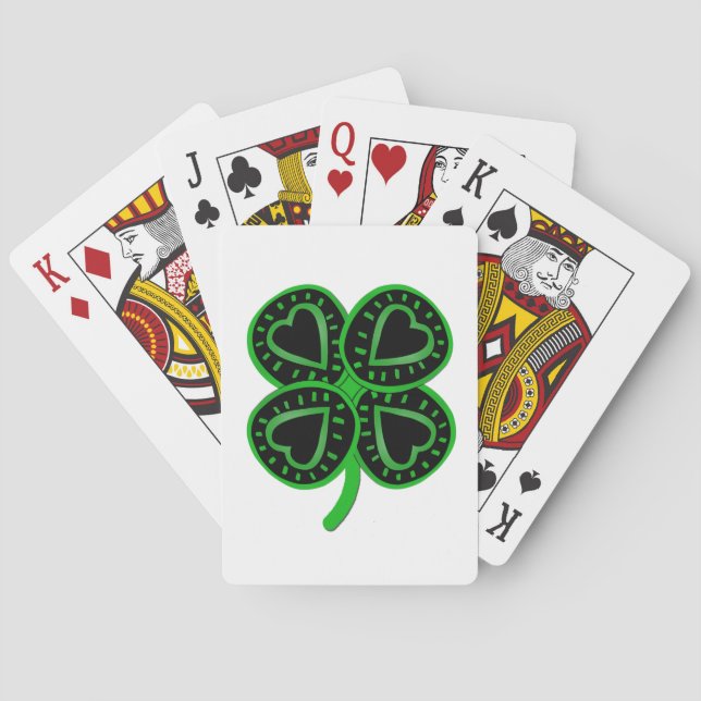 Baralho Black Green Clover Heart St Patty WB Tocando C (Verso)