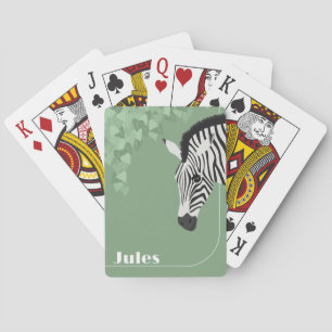Baralho Black White Zebra Green Ivy adiciona nome