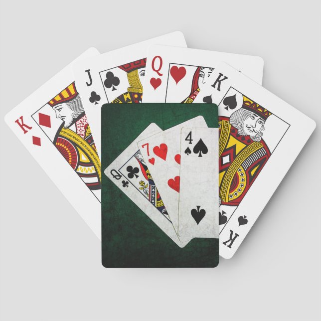 Baralho Blackjack 21 pontos - Rainha, Sete, Quatro (Verso)