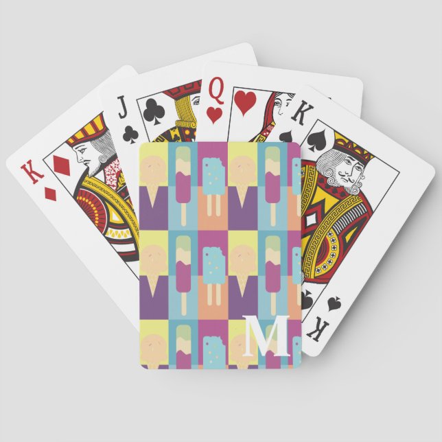 Baralho Blocos coloridos coloridos do Sorvete bonito (Verso)