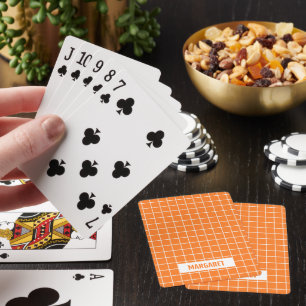 Baralho Blocos de azulejo laranja e branco personalizados