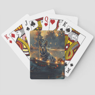 Baralho Blue Heeler Natal Festivo Viagem