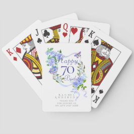 Baralho Blue Rose Ribbon 70th Birthday