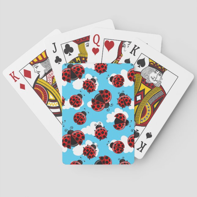 Baralho Blue Sky White Clouds Red Ladybug Beetle (Verso)
