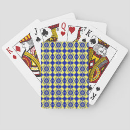Baralho Blue Yellow Checker Argyle Pattern