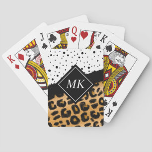 Baralho Bolinhas-leopardo e brancas e pretas monogramas
