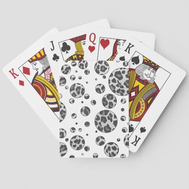 Baralho Bolinhas Leopardo Preto e Branco (Verso)