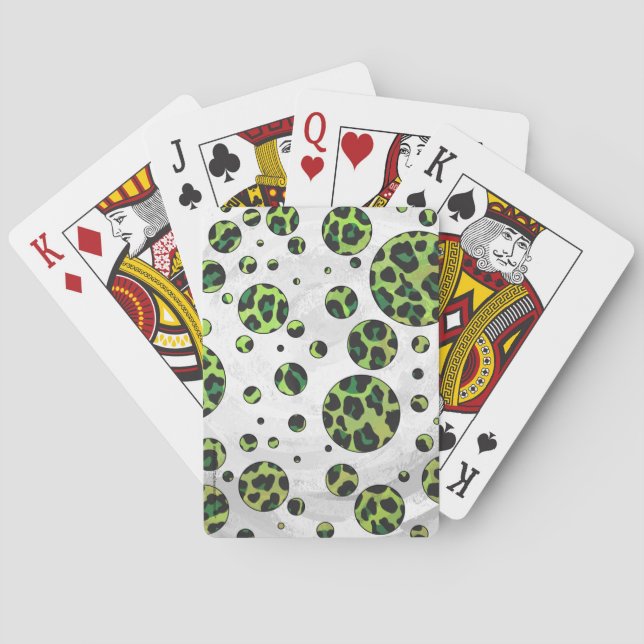 Baralho Bolinhas Leopardo Preto e Verde (Verso)