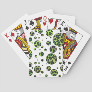 Baralho Bolinhas Leopardo Preto e Verde