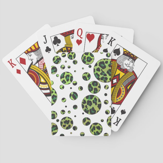 Baralho Bolinhas Leopardo Preto e Verde (Verso)