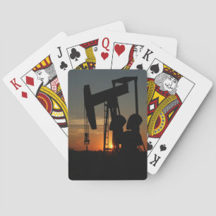 Baralho Bomba De Óleo Em Cartões De Jogada Sunset