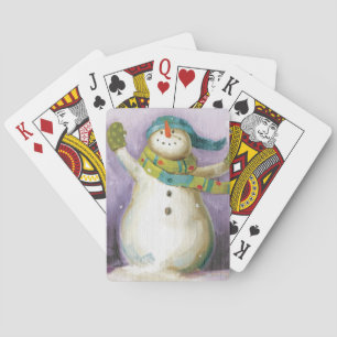 Baralho Boneco de neve com mitenes do inverno