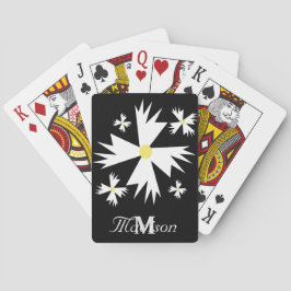 Baralho Bonito Daisy Floral Geométrica Preta