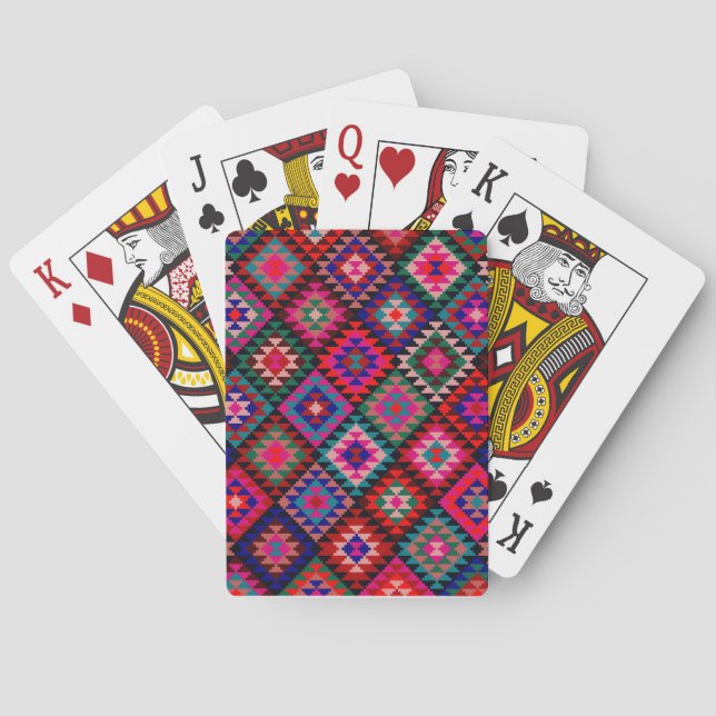 Baralho Bonito deck de padrões de Kilim das placas (Verso)