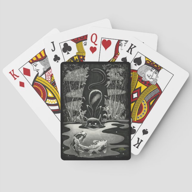 Baralho Boo Gatinho Vai Pescar Cartões De Jogada (Verso)