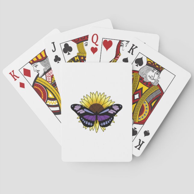 Baralho Borboleta com girassol (Verso)