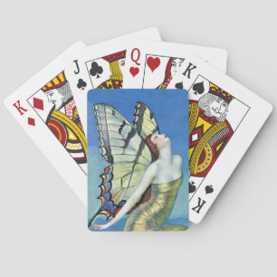 Baralho Borboleta Monarca Cabelo Vermelho Fada de Vintagem