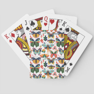 Baralho Borboletas Boho: Padrão de Papel de Carteira Invis