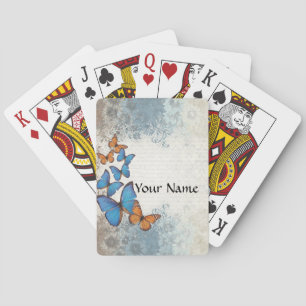 Baralho Borboletas florais azuis