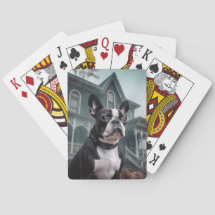 Baralho Boston Terrier Halloween Assustador