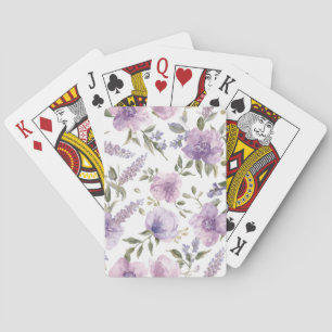 Baralho Botânico Aquarela Floral Roxo Lavanda