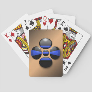 Baralho Botão do Shamrock de linha azul fina