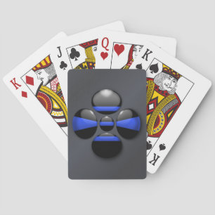 Baralho Botão do Shamrock de linha azul fina