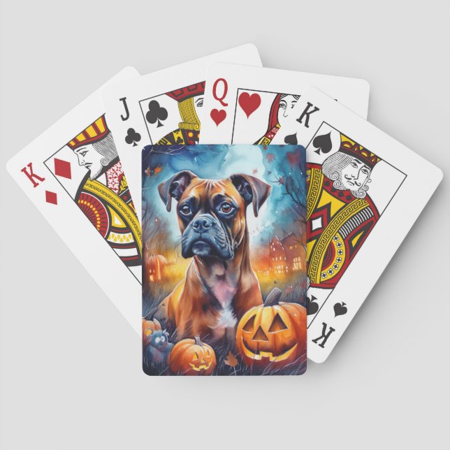Baralho Boxer de Halloween com Abóboras Assustador (Verso)
