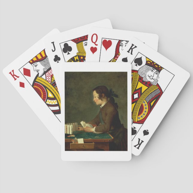 Baralho Boy Building a Castle of Cards (óleo na canvas) (Verso)