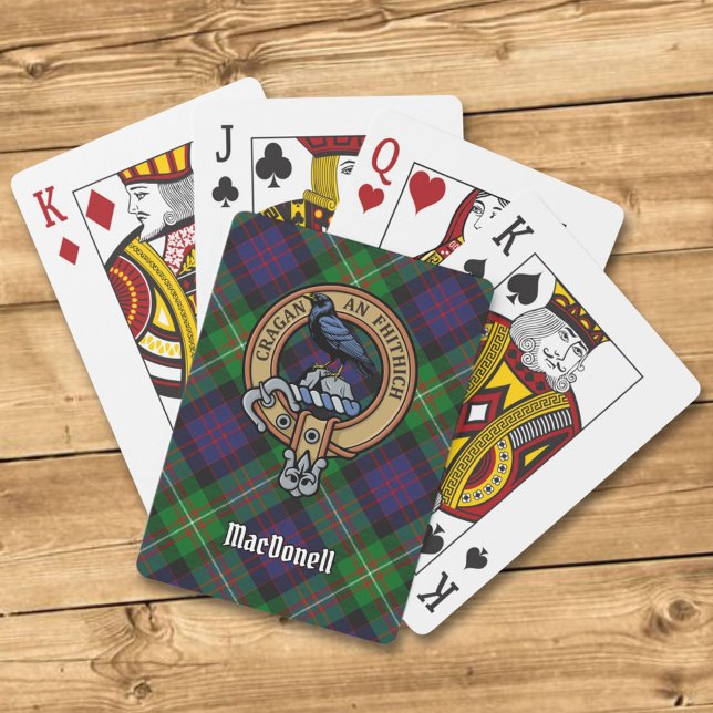 Baralho Brasão do Clã MacDonell de Glengarry sobre Tartan (Criador carregado)