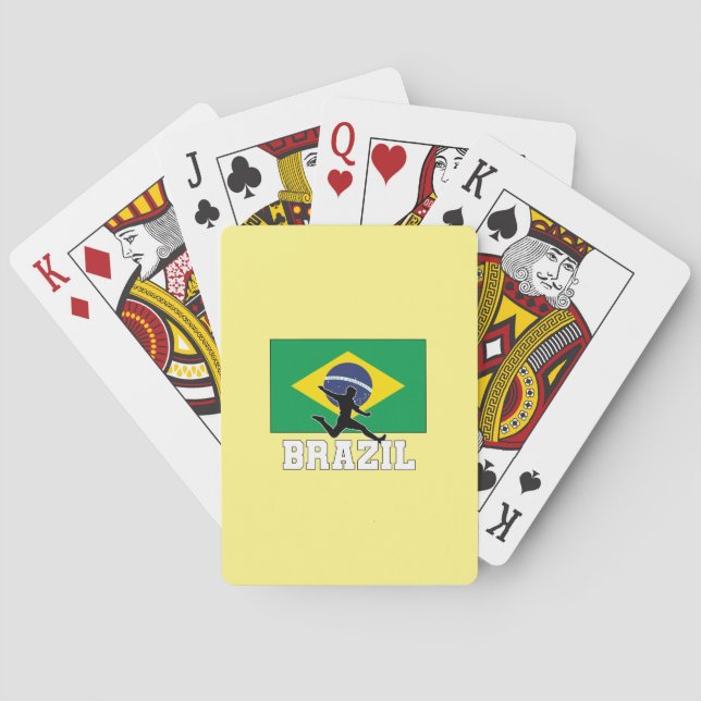 Baralho Brasil: Futebol de futebol jogando cartas (Verso)
