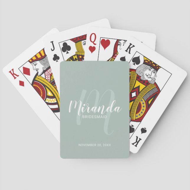 Baralho Bridesmaid Personalizado de Script Moderno (Verso)