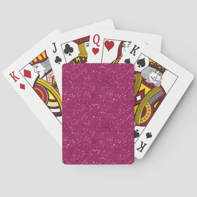 Baralho Brilhante Rosa Quente Glitter Chic (Verso)