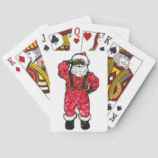 Baralho brilho Papai Noel preto