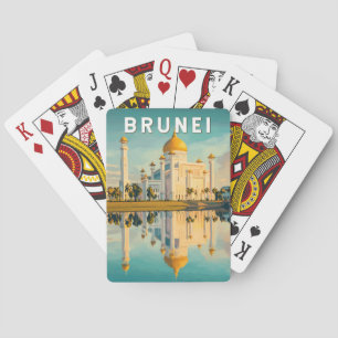 Baralho Brunei Illustração Viagem Art Vintage