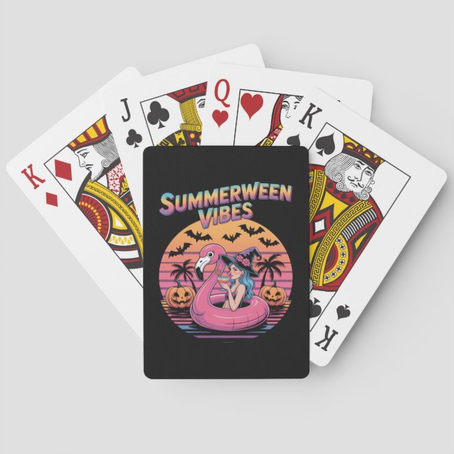 Baralho Bruxa de Vibrações de Summerween Flamingo (Verso)